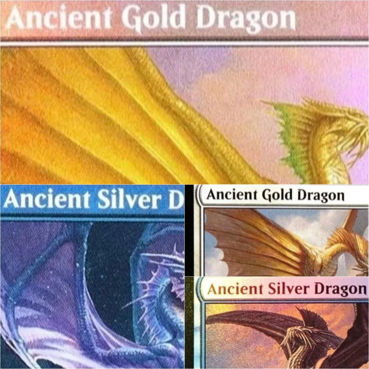 

"Ancient Gold Dragon/Ancient Silver Dragon" TCG Magical Proxy Cards Quality Proxy Gathering Board Game Trading Cards Proxy