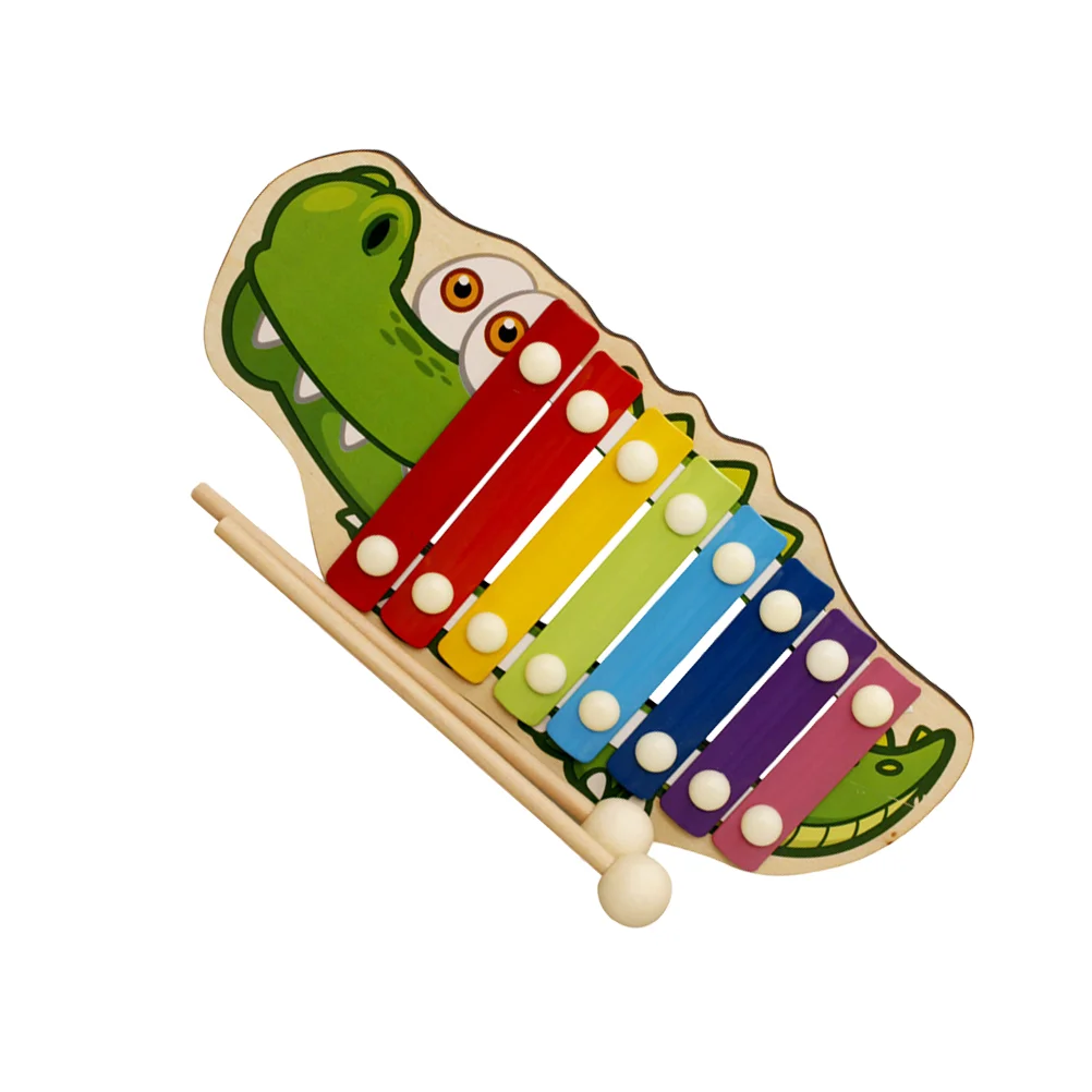 

1 Box of Cartoon Serinette Toy Wooden Hand Knock Piano Xylophone Toy for Kids Children Toddlers (Crocodile)