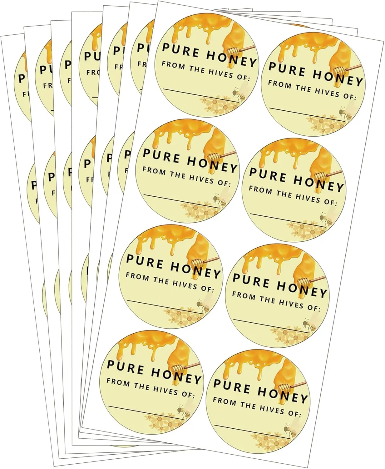 Honey Canning Stickers 2 Inch Pure Nature Honey Stickers Labels Honey Jar Lids Labels Honey Farm Kitchen Bottles Labels