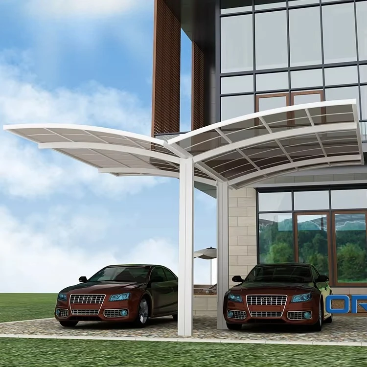 Customizable New Design Premium Heavy Duty Double Space Aluminum Carport High Quality Patio Outdoor Parking Rainproof Sun Canopy