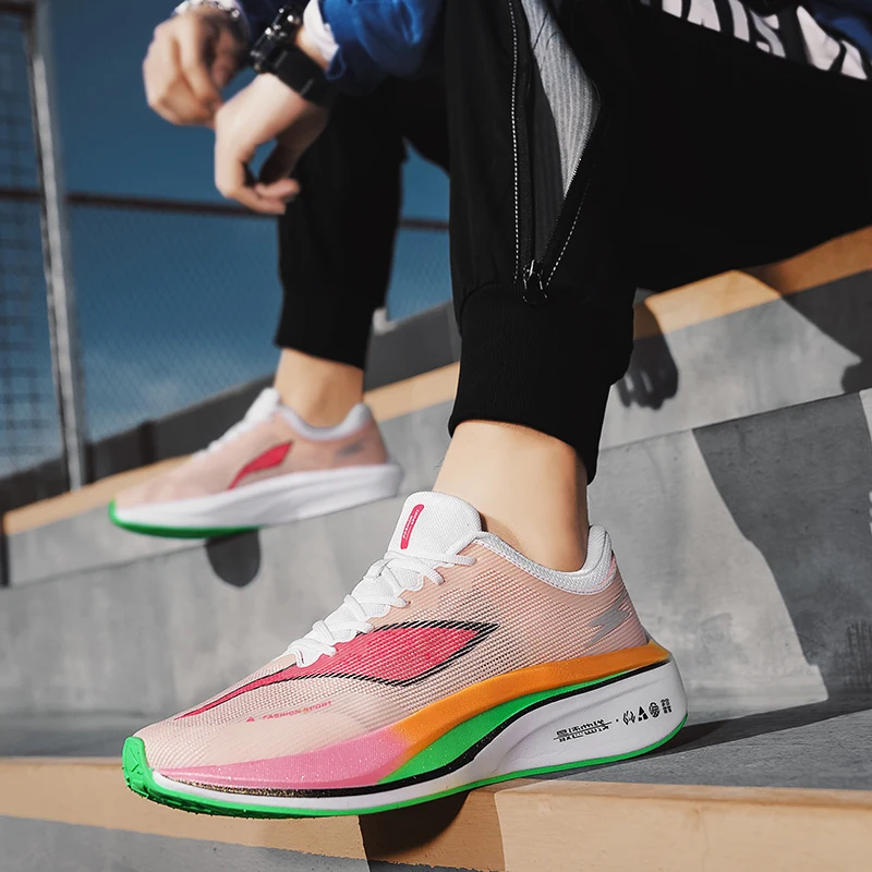 

Carbon plate jogging shoes Boys' student sports shoes Professional marathon racing shock-absorbing running shoes