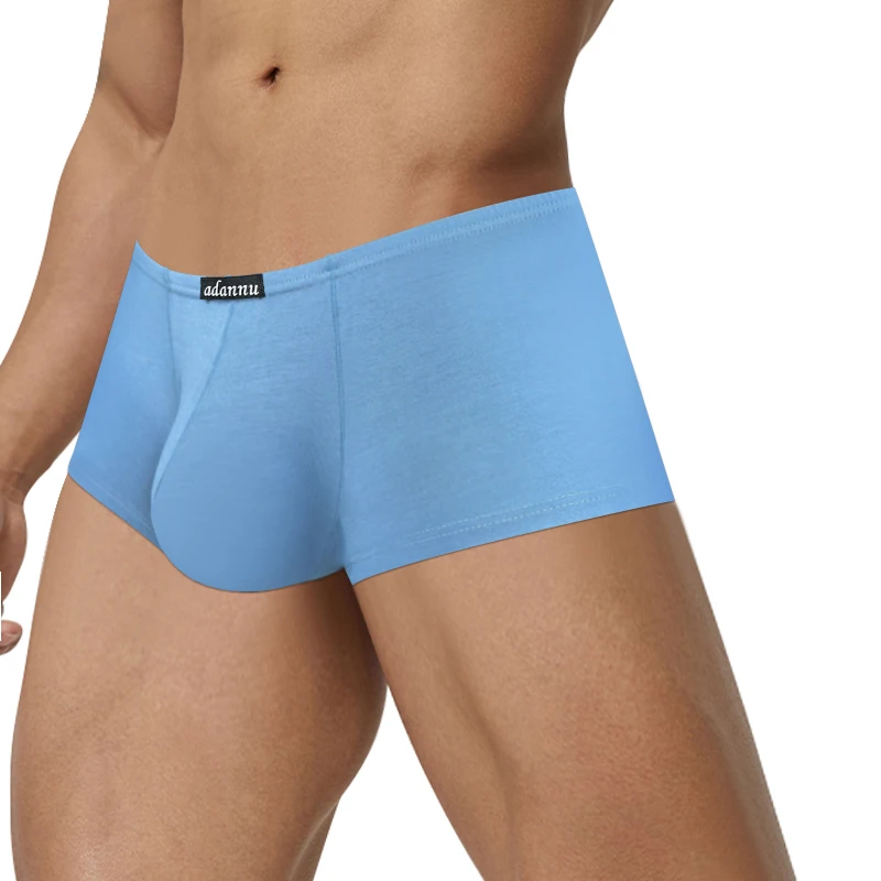 Ropa interior Sexy para hombre, Bóxer ajustado de Modal, bragas sólidas de cintura baja, Bikini deportivo sin costuras