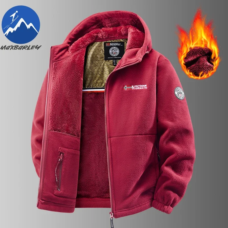 رجل ريترو الصوف الملابس معطف الخريف الشتاء موضة Graphenewarm مقنعين سترة عداء ببطء المشي لمسافات طويلة الرياضة مع سترة سترة سميكة