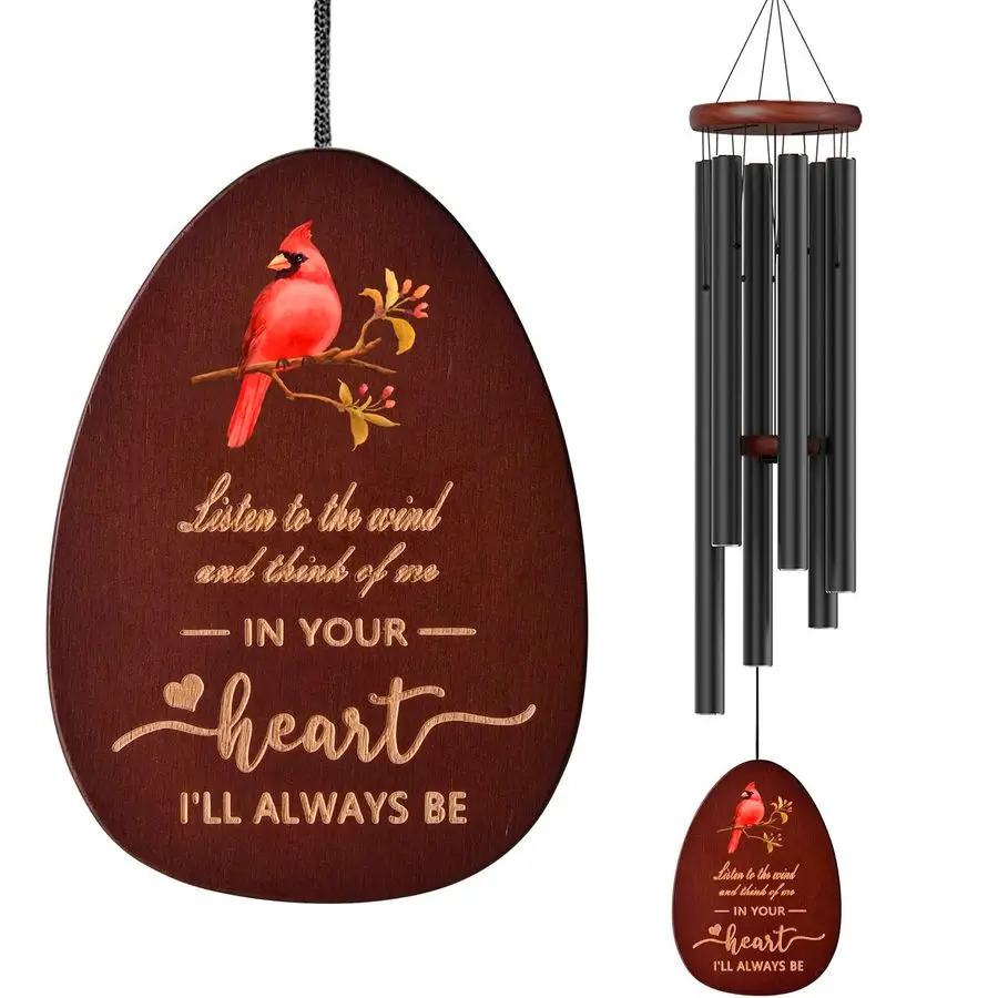 

Cardinal Wind Chimes in Memory of Loved One,Sympathy Wind Chimes Memorial Wind Chime for Loss of a Loved One Mother Father,Card