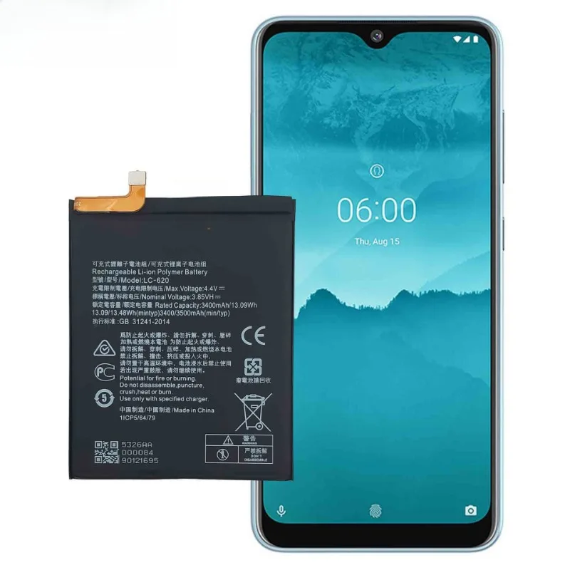 LC-620 3.85V 3400mAh High Quality Mobile Phone Battery For Nokia 7.2 6.2 TA-1198 TA-1200 TA-1196 Rechargeable Battery