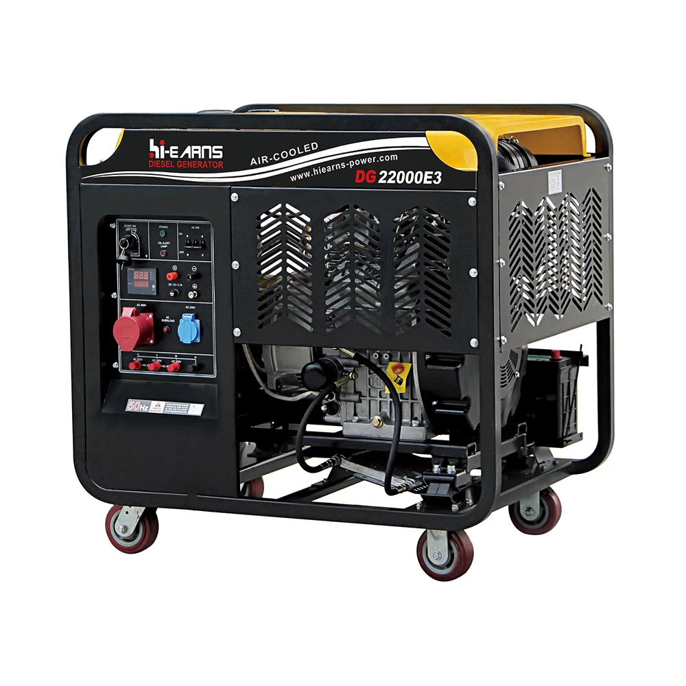 Hot sale 15KVA 18KVA 20KVA two cylinder air cooled dies el generator with wheels