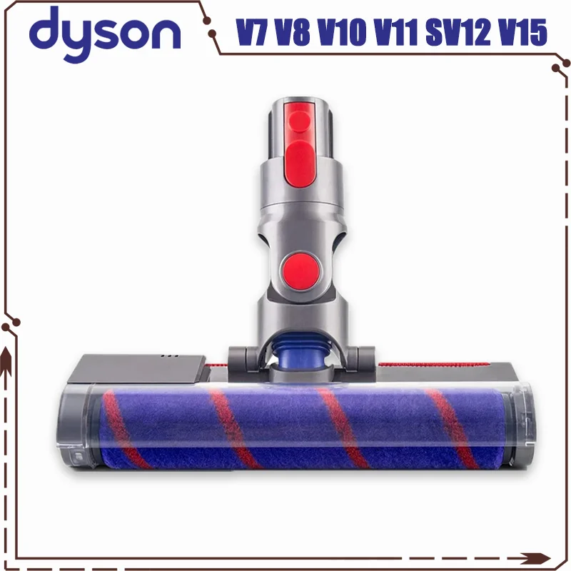 

Soft Roller Brush Head For Dyson V7 V8 V10 V11 SV12 V15 Cordless Stick Vacuum Cleaners Parts Hardwood Floor Attachment