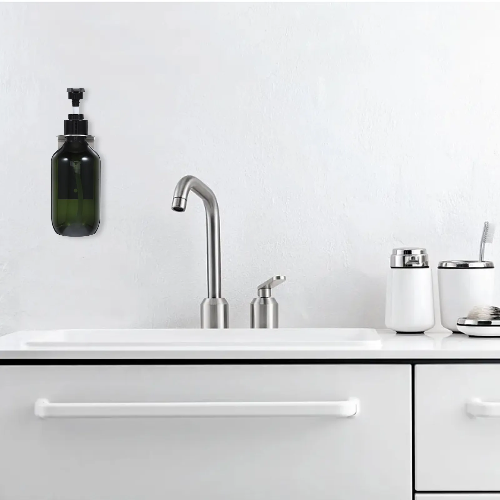 

Дозатор для мыла из нержавеющей стали 304, настенный, для ванной, кухни, прачечной, многоразовый, для жидкого мыла, шампуня, кондиционера