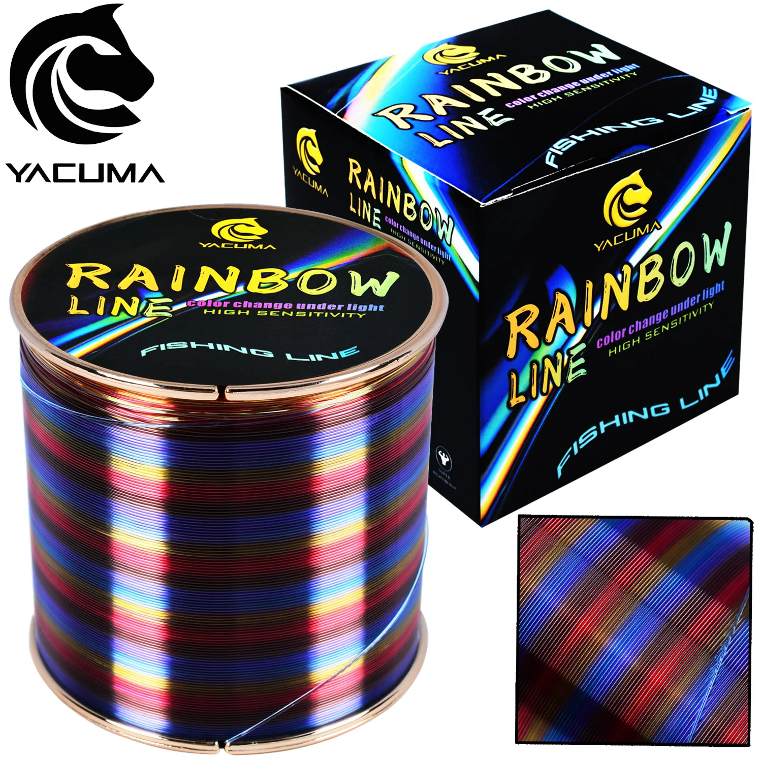 Linha de Pesca Monofilamento de Nylon Premium YACUMA 333/552YDS, Resistência de 5.7LB-36.3LB, Ultra-Sensível, Adequada para Todos os Pescadores