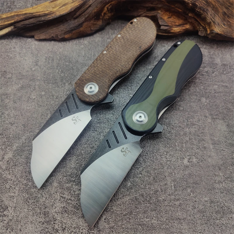 Eafengrow Sitivien ST138 14C28N Blade Folding EDC Knife G10/Micarta Handle Pocket Outdoor Camping Hunting Tactical Knife Tools