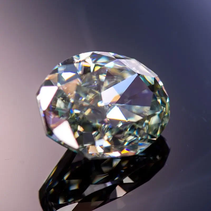 Moissanit-Stein, oval geschliffen, natürliche graue bis gelbe Farbe, hochwertige Materialien für die Herstellung von Schmuck und DIY-Anhängern, inklusive Zertifikat. – Detail 3