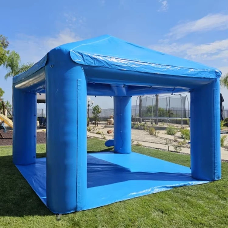 Blue Inflatable Misting Tent 13'x13' Summer Splash Commercial PVC Inflatable Tent Outdoor Advertising Gazebo for Event Party