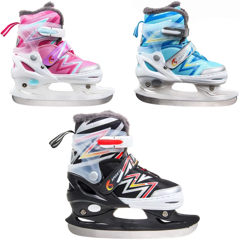 Adjustable Size Ice Skates Shoes Speed Skating Shoes for Beginner Adults and Kids Thermal Warm Thicken Figure Skating Sneakers