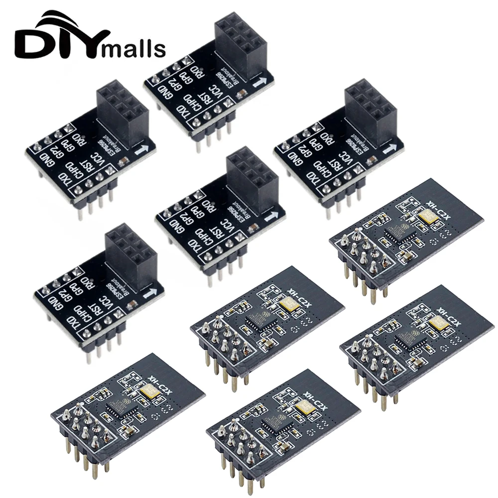 5PCS XH-C2X Module ESP8684H4 WiFi Blue-tooth Module 4MB Flash ESP-01 Breakout Board Breadboard Adapter, Replace ESP-01S