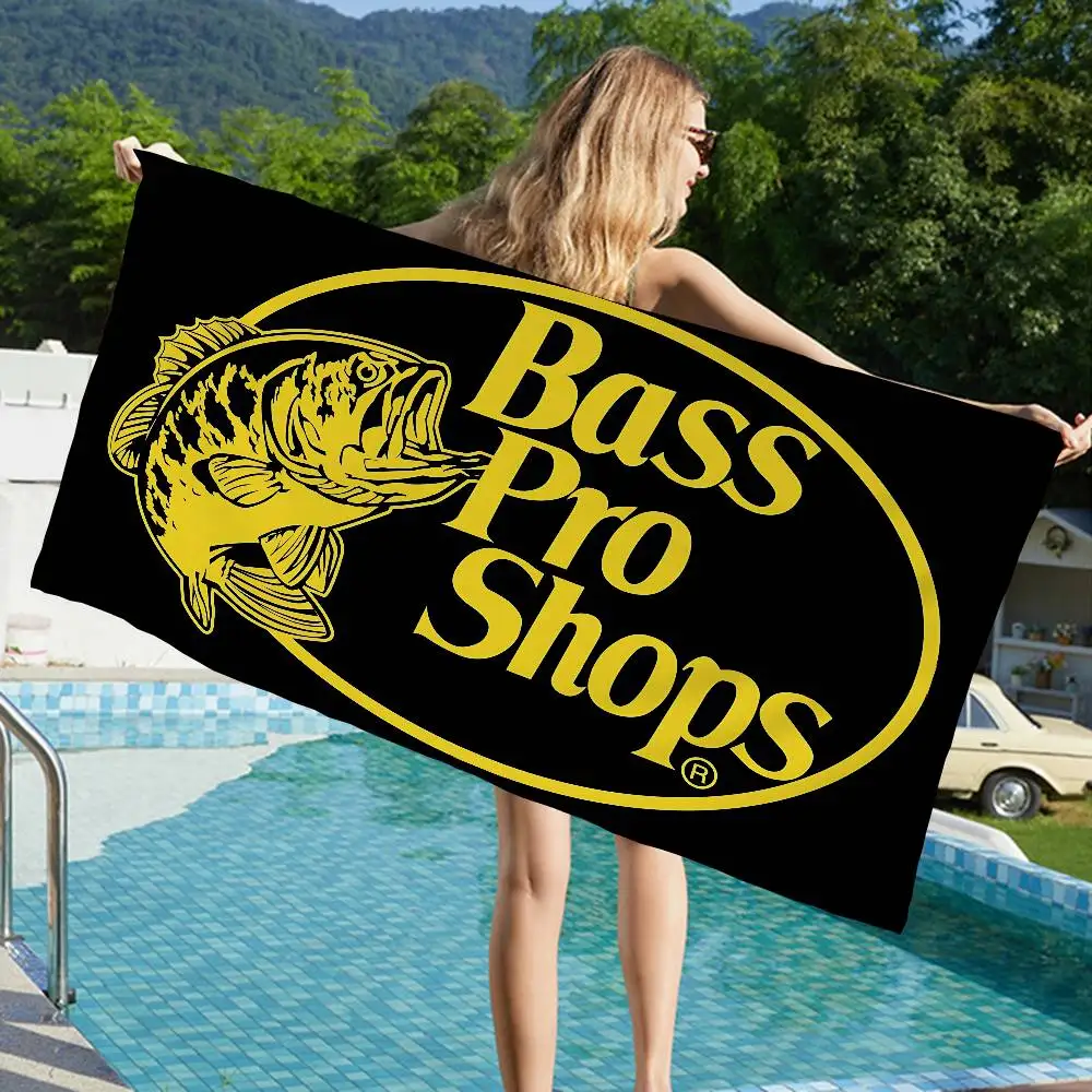 Fishing Brand Bass-Pro-shops Microfiber Printed Beach Towel Mountain Climbing Yoga Beach Swimming Running Absorbent Soft Towel