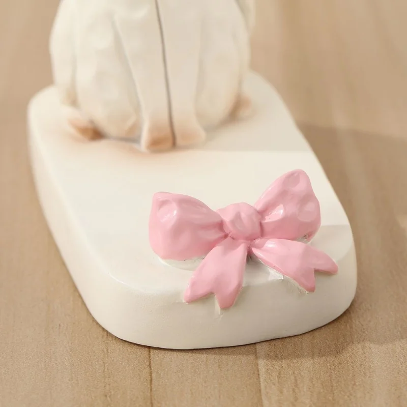 Cute Cat Phone Holder Desk Resin Animal Figurine Stand Table Centerpiece Home Office Decor Phone Accessaries Birthday Gift