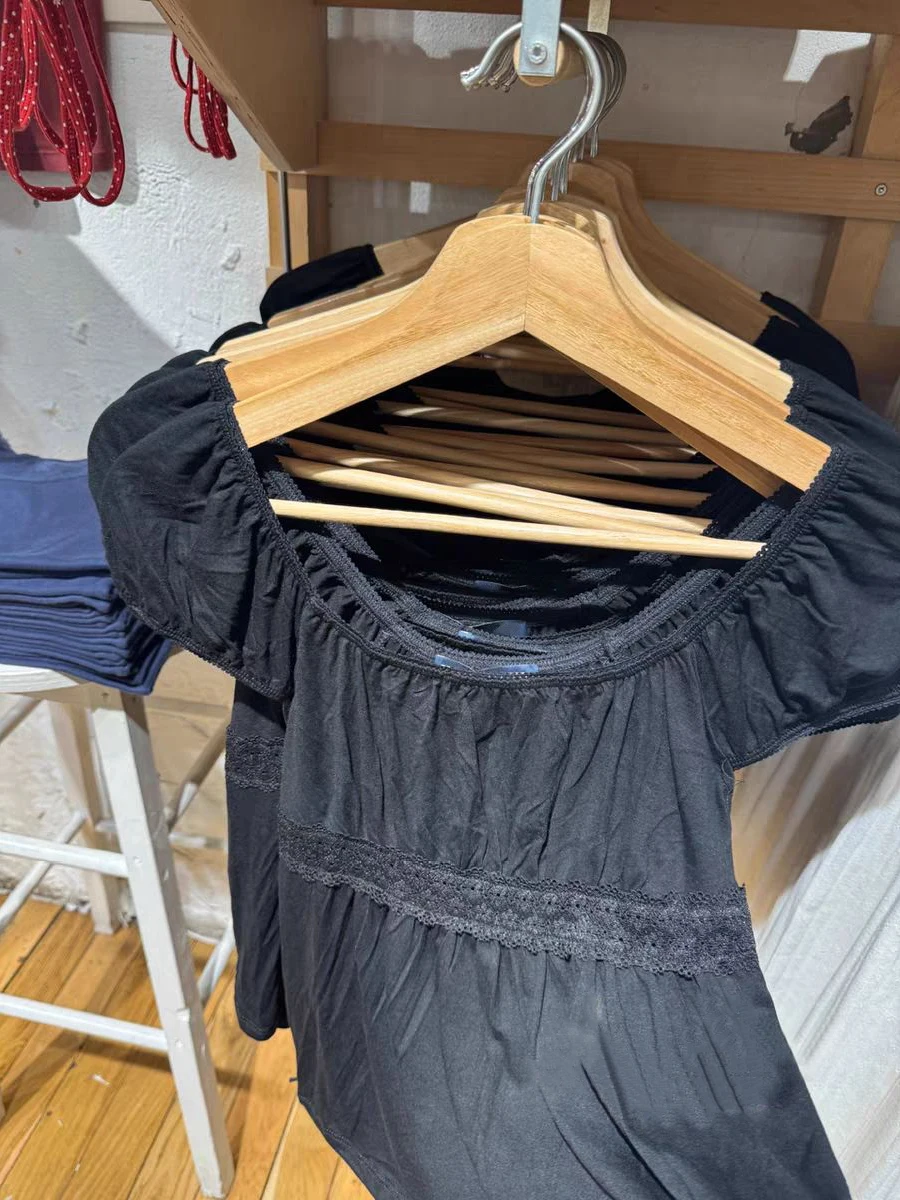 جديد أسود الدانتيل تقليم سليم تي شيرت امرأة طيات مغرفة طوق القطن نفخة الأكمام تيز الصيف الظهر الدانتيل متابعة الصلبة الحلو التي شيرت Y2k