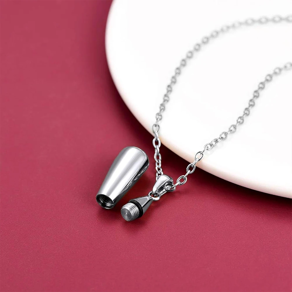 Urnen-Halskette für Asche, für Damen und Herren, tropfenförmiger Gedenk-Anhänger, Ascheschmuck – Detail 5