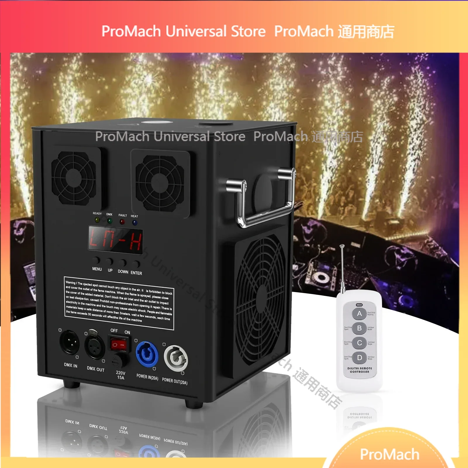 600W Cold Sparks Machine Flightcase Indoor Outdoor DJ Party Wedding Stage Equipment Wireless Remote Firework Machine
