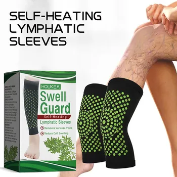 1 çift turmalin bitkisel kendinden ısıtma diz parantez kaymaz nefes diz kas ağrısı rahatlama için sarar