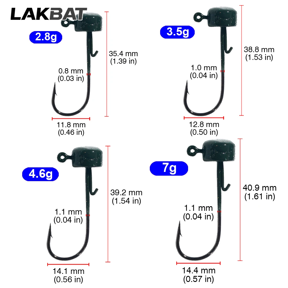 Ned Rig Mushroom Jig Heads, 2,8 g/3,5 g/4,6 g/7 g Angelhaken aus Kohlenstoffstahl für weiche Köder, 5–20 Stück Angelzubehör – Detail 1