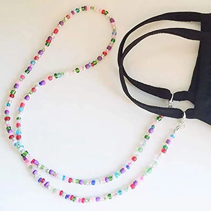 Non-slip Anti-Lost Beaded Eyeglass Strap Mask Hanging Chain Glasses Chain Colorful Fashion Necklace Glasses Lanyard Wholesale