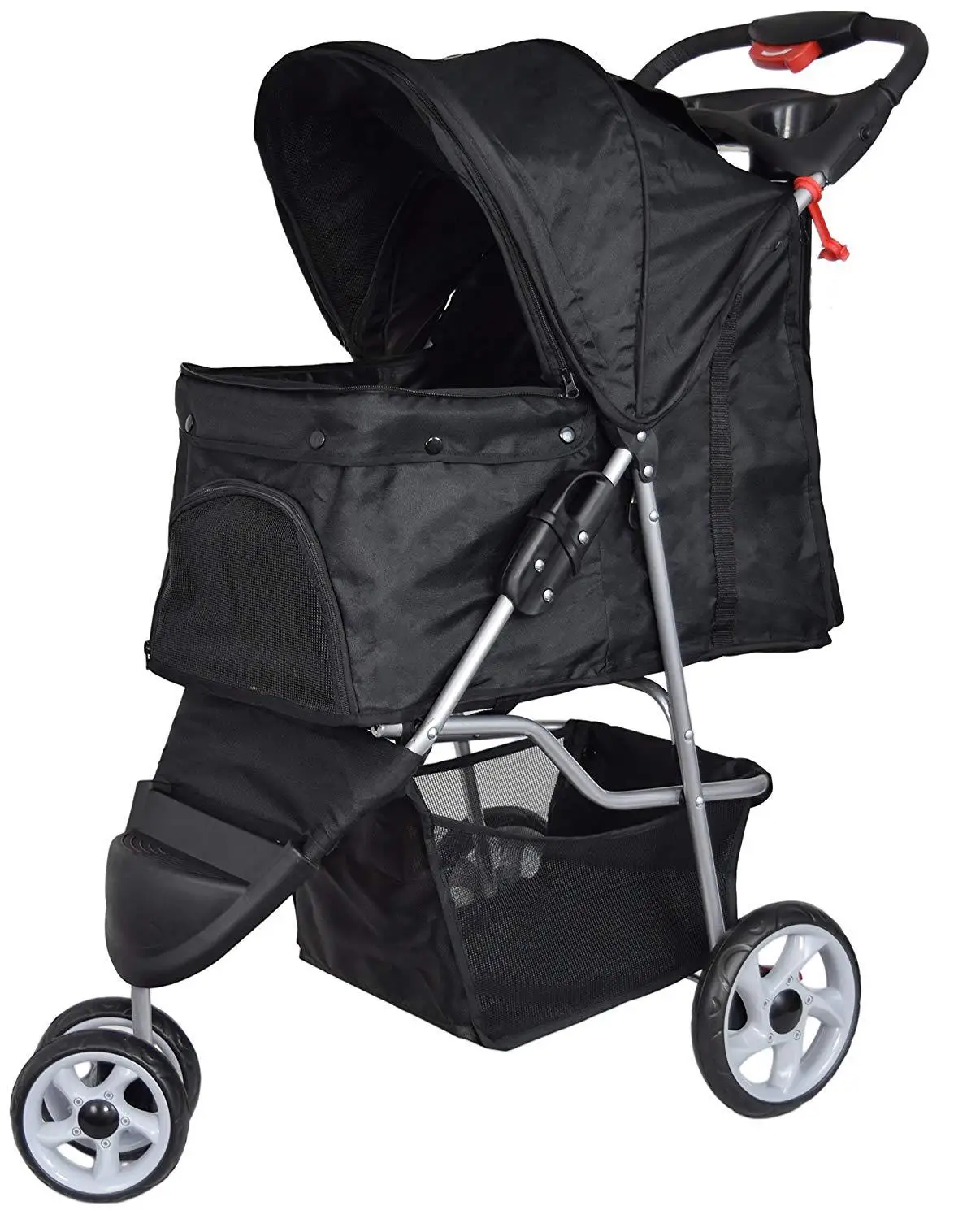 Outdoor Portable Without One Hand Folding 3 Wheel Pet Trolley Three Wheel Dog Trolley Cat Dog Out Bag