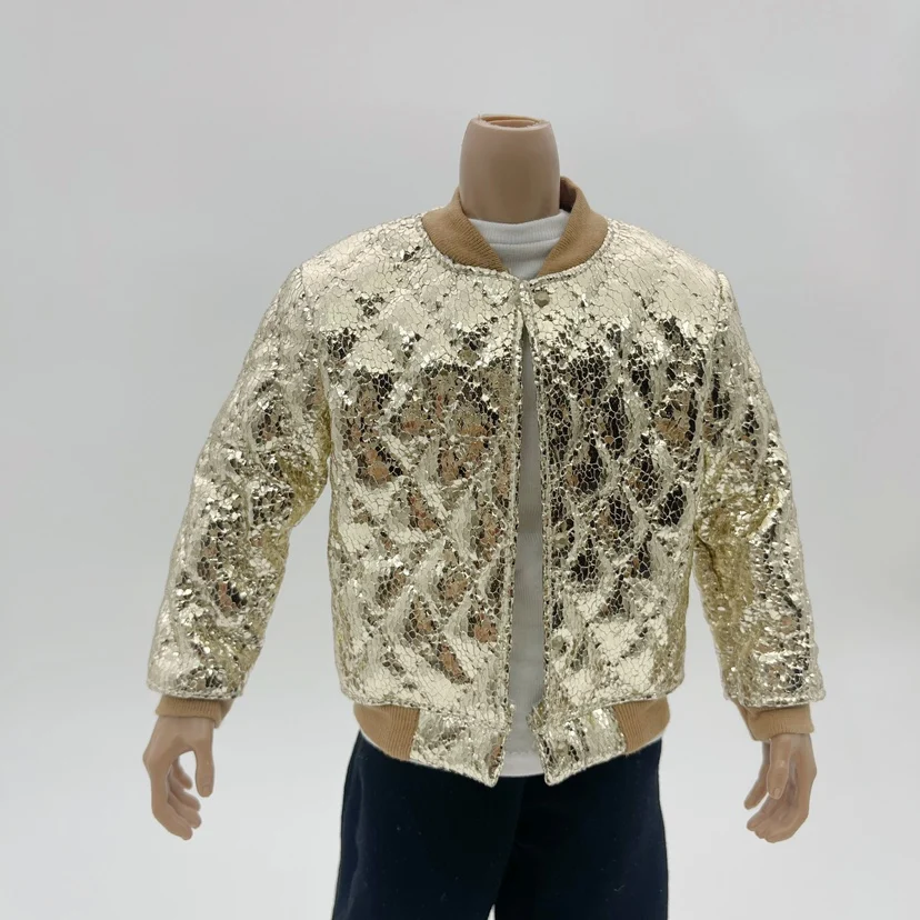 Męska kurtka w modny wzór w kracie złota z diamentami w skali 1/6, akcesorium odzieżowe, model pasujący do 12-calowych figurek żołnierzy, lalek i zabawek.