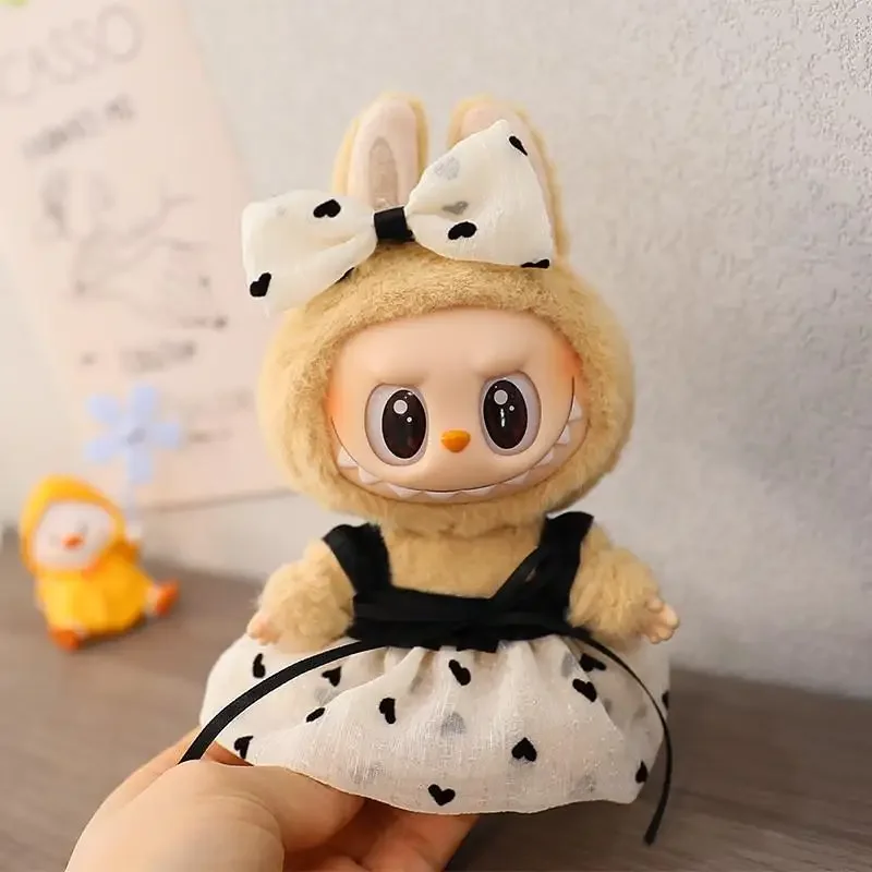 For 17cm labubu/Crybaby cloth labubu macaron doll dress outfit Keychain Doll Clothes Cute Dolls Decoration Accessories