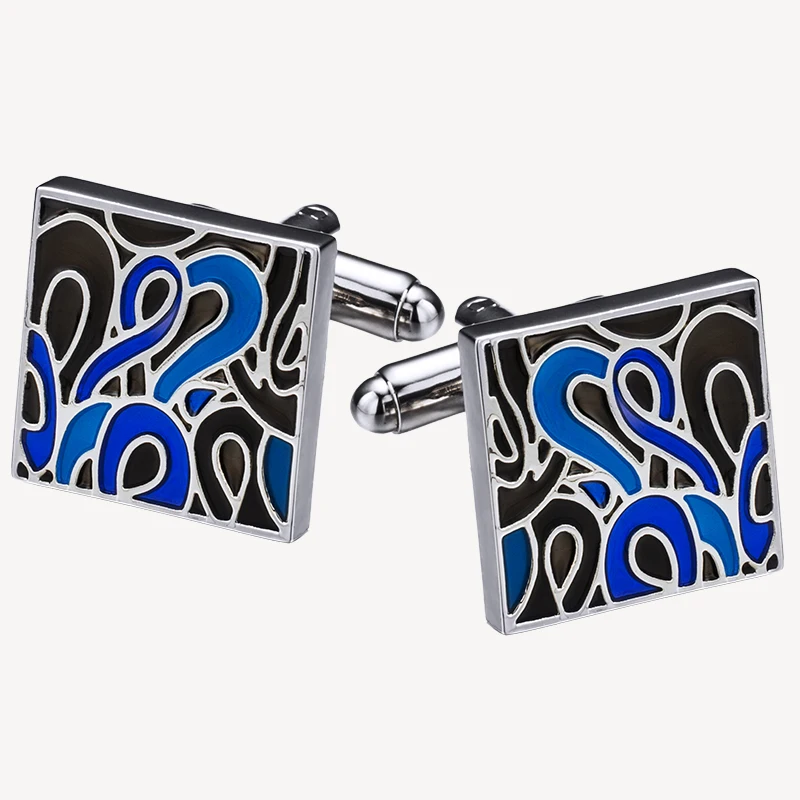 KFLK Jewelry french shirt designer cufflink for mens Brand High Quality fashion Cuff link Button Blue Wedding Male guests