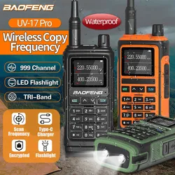 Baofeng UV-17 프로 장거리 워키토키, 양방향 라디오, 5W 트라이 밴드, 1800mAh, 999 채널, VHF, UHF