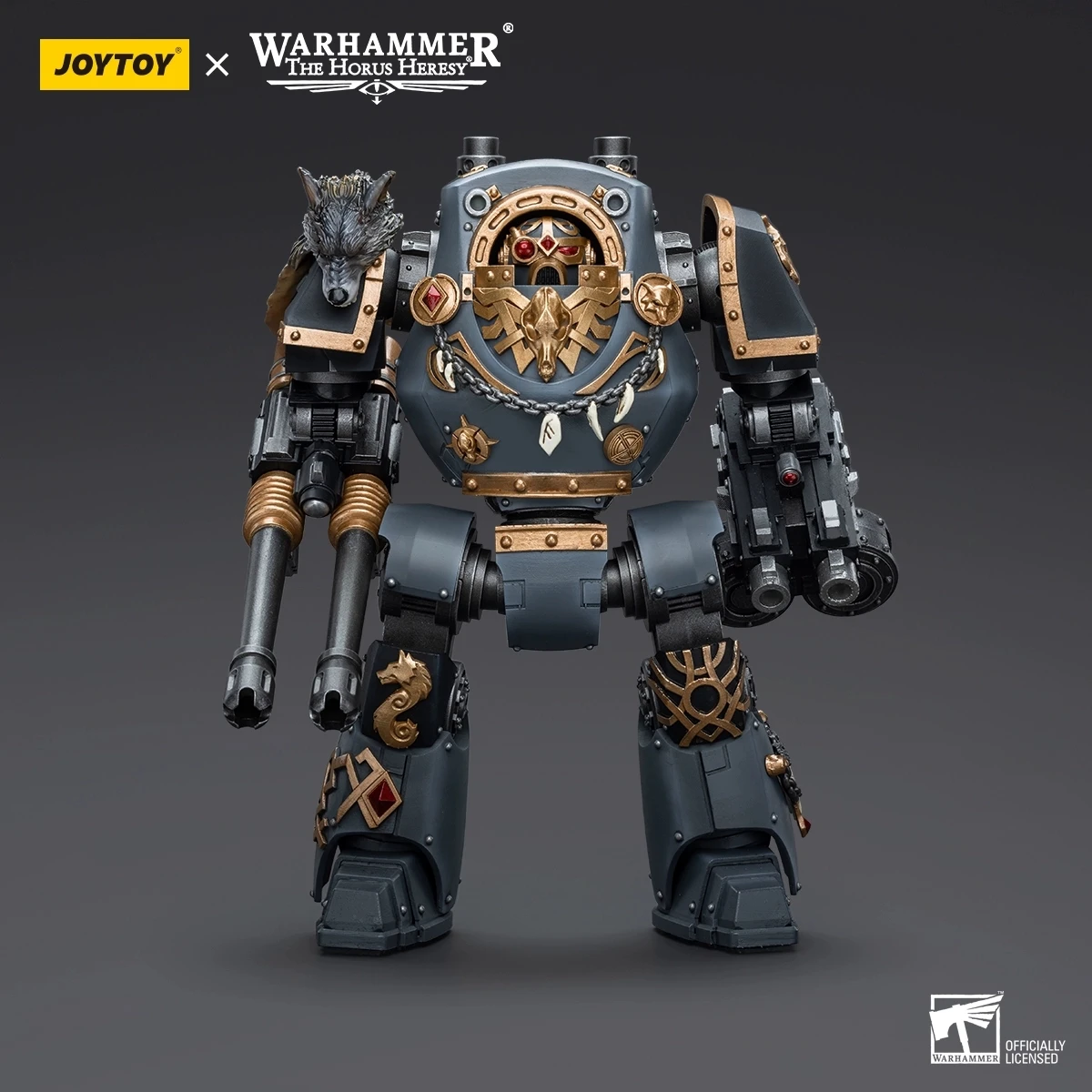 JOYTOY Warhammer The Horus Heresy 1/18 Space Wolves Contemptor Dreadnought with Gravis Bolt Cannon Action Figure Model Toy