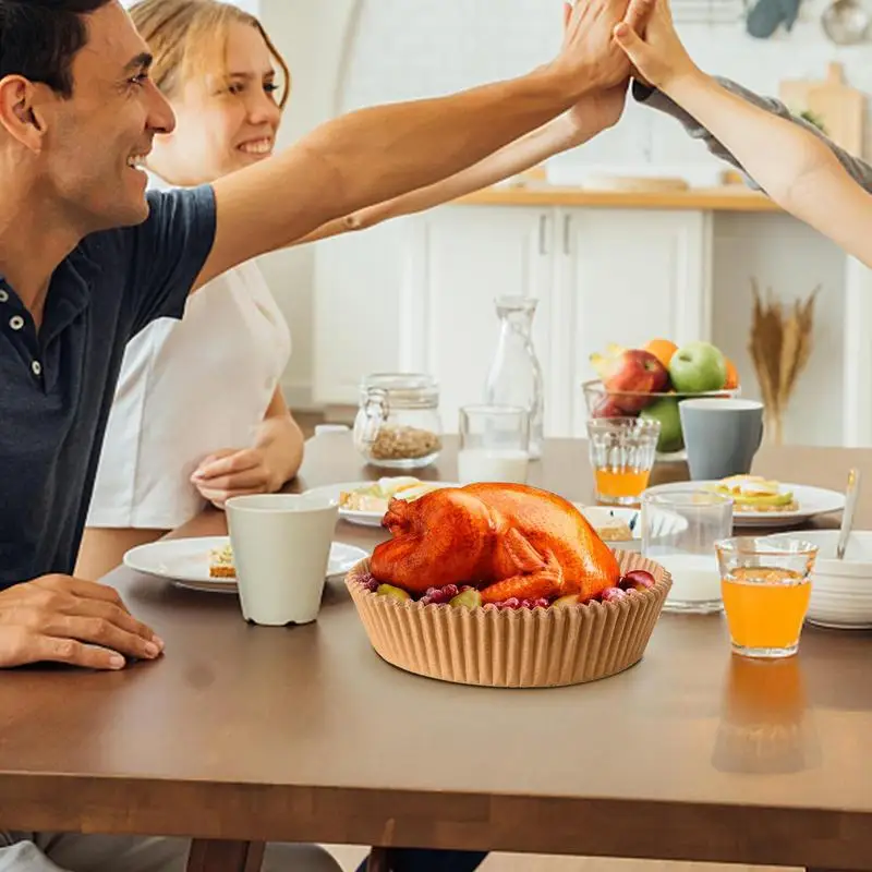 Бумажная круглая аэрофритюрница, вставка для духовки, силиконовая масляная бумага, смазка и водонепроницаемые антипригарные вкладыши для корзин для выпечки и приготовления пищи