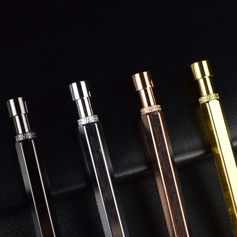 Hight Quality Luxury Precious Metal Brass Pen Golden Copper Titanium Rotating Threaded School Stationgery Office Supplies Gifts