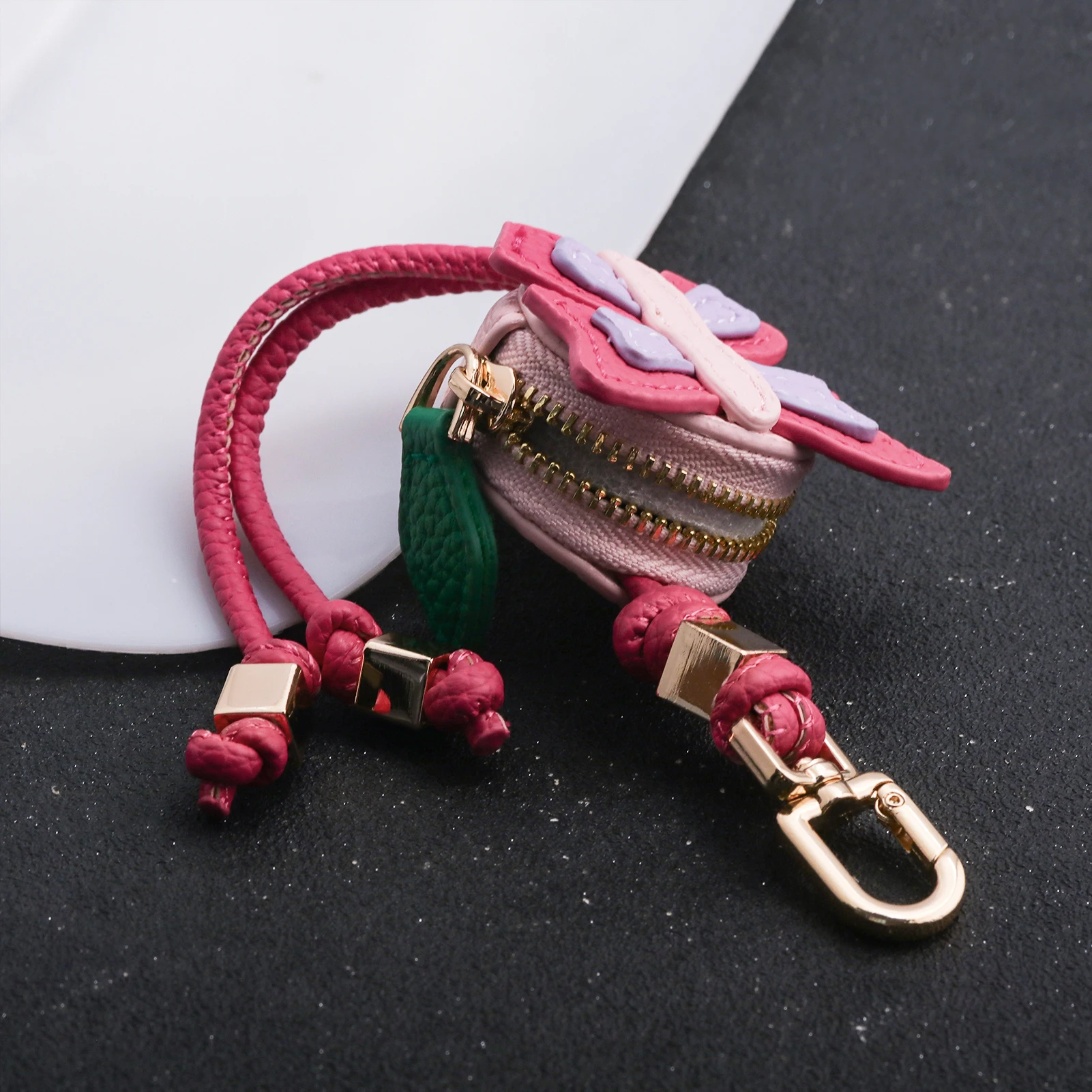 Echtes Leder Bienen-Marienkäfer-Schmetterling Mini-Münzbörse Schlüsselanhänger Niedlicher Tier-Taschenanhänger Auto-Hängedekoration Geschenk für Frauen – Detail 6