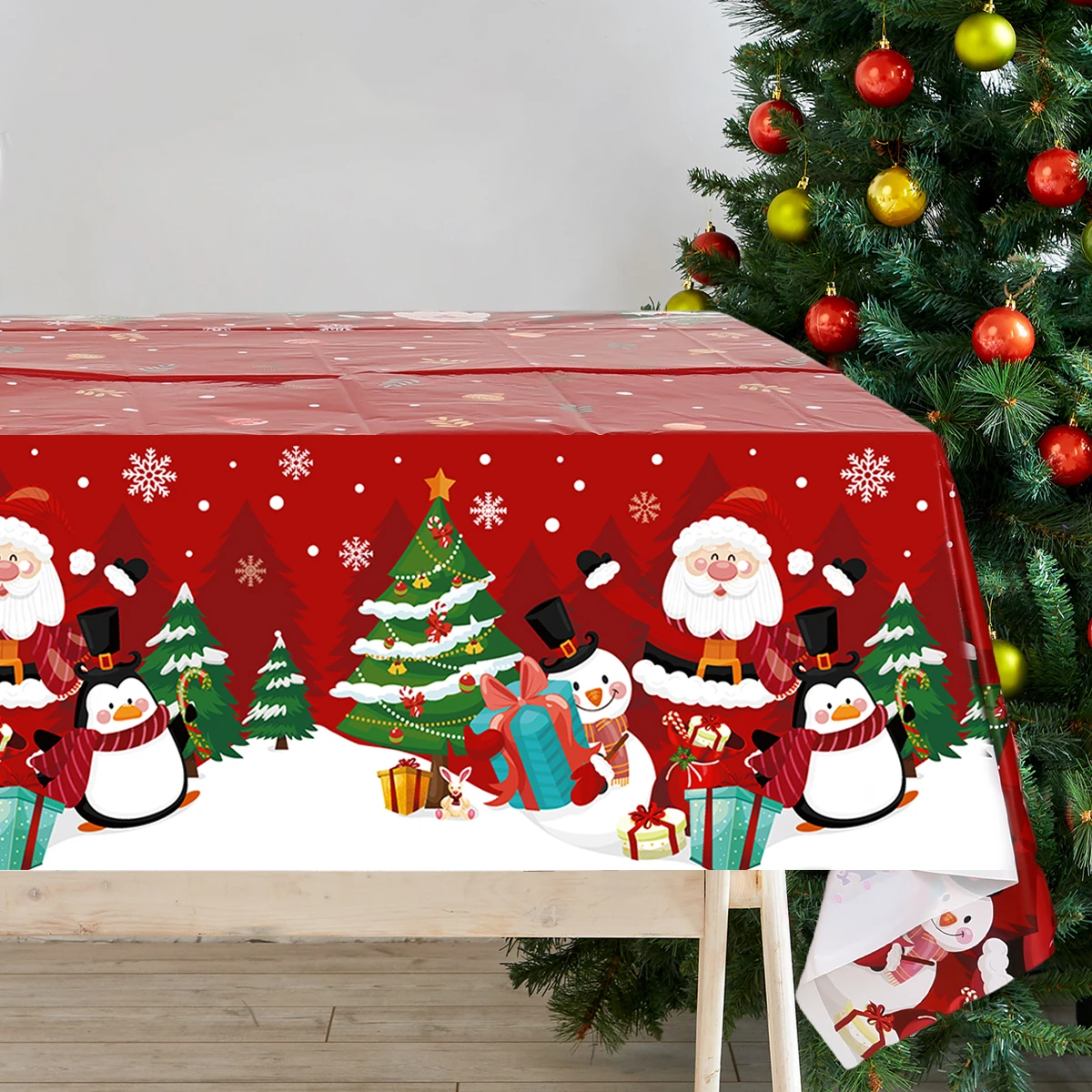 Weihnachten Schneemann Santa Claus Tischdecke Navidad Natal Noel Tischdecke Frohe Weihnachten Dekoration für Zuhause 2024 Neujahr 2025