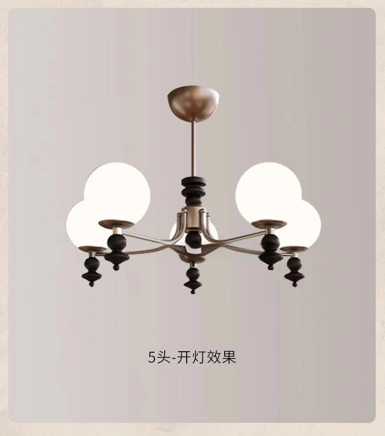 American Glass E27 LED Chandelier Foyer Nickel Pendant