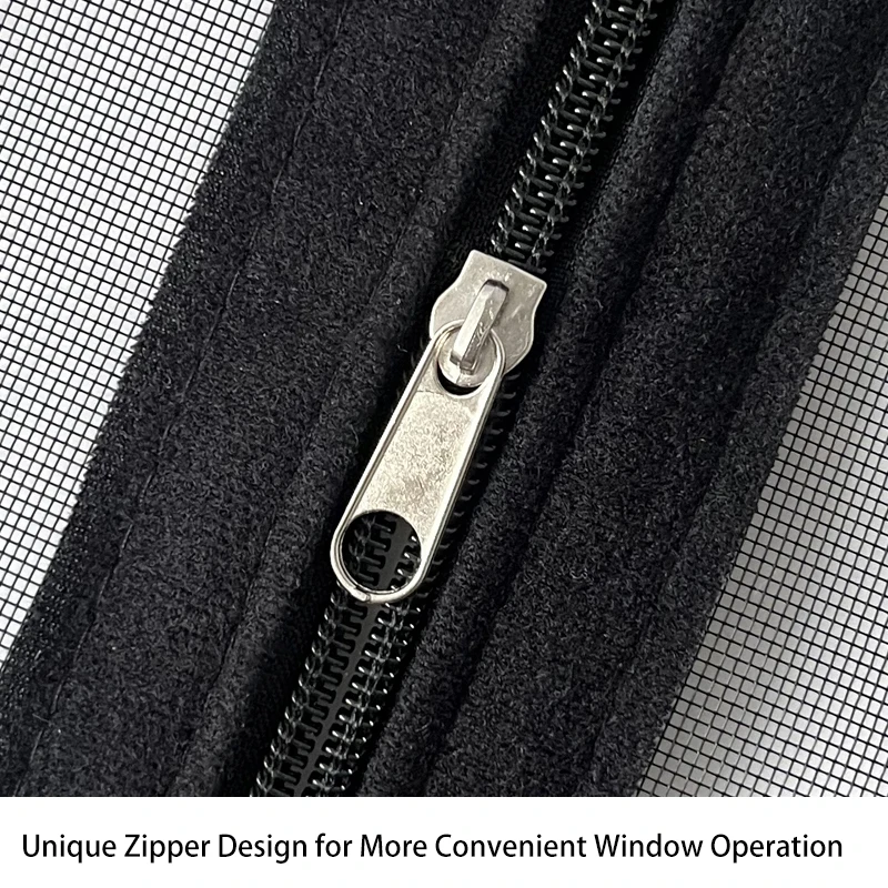 200 x 200cm Large Size Self-Adhesive Window Screen, Door Screen, Zipper Closure, Mosquito & Insect Proof, Dustproof & Breathable