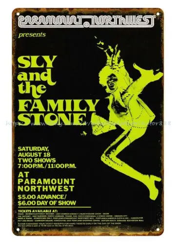 1973 Sly And The Family Stone Paramount Northwest Concert Poster metal tin sign