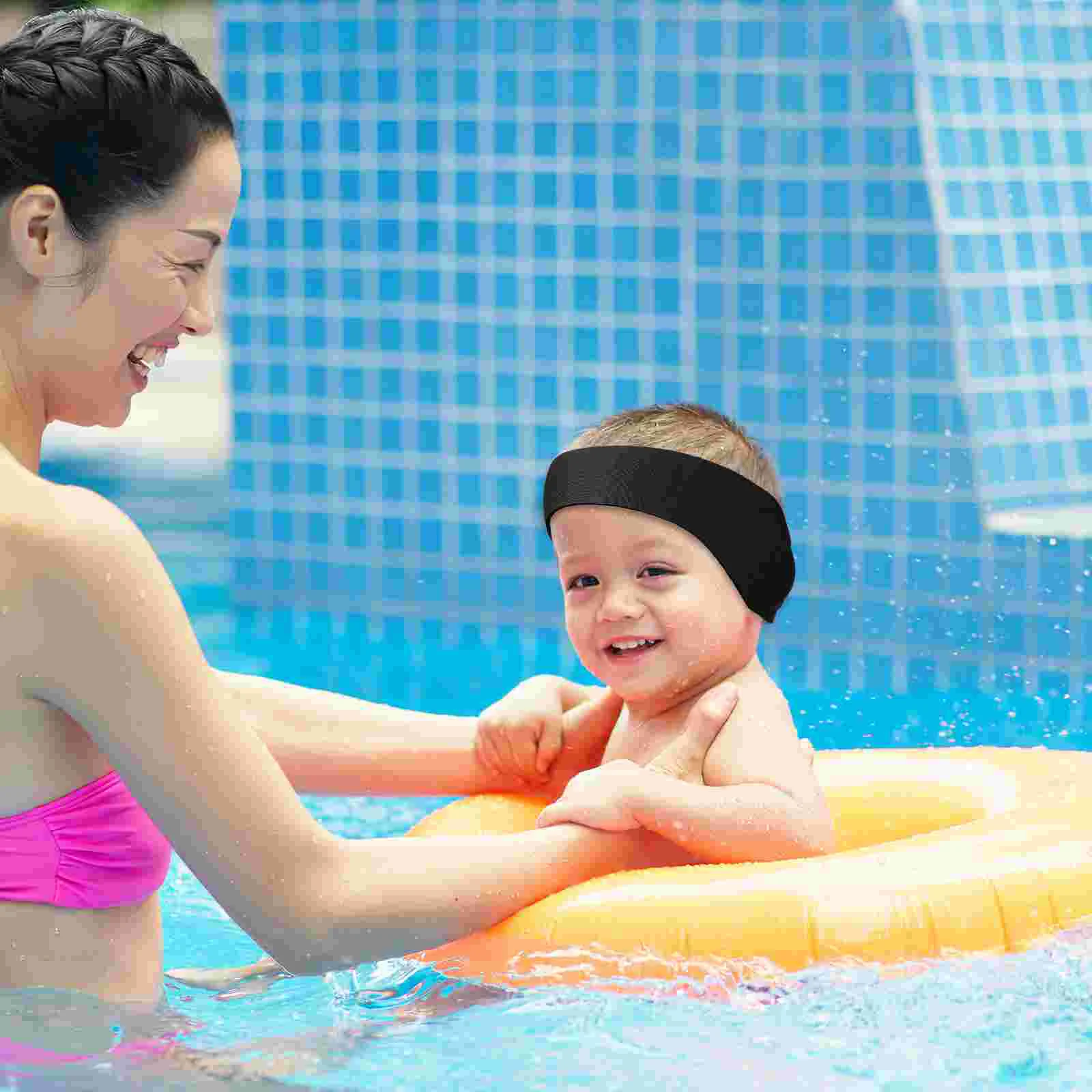 2 Pcs Headband Swim Hairband Earbuds Plugs Protection Guard Swimming Toddlers Bath Headbands Sports Sweatband Yoga