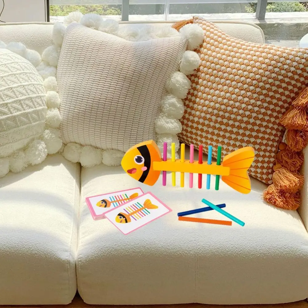 Bâton de correspondance des couleurs en bois, jeux d'équilibre, jouets sensoriels, apprentissage précoce, tri des couleurs, Puzzle, jouet, dessin animé à moteur fin