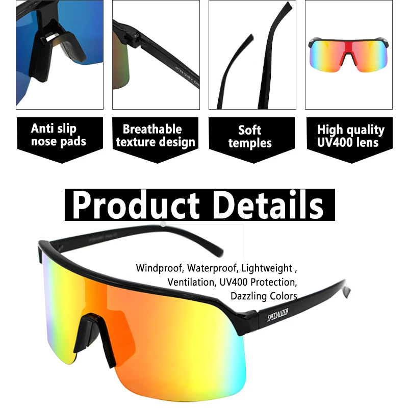 Gafas de sol deportivas para hombre y mujer, lentes de protección UV400 para bicicleta de montaña, senderismo y acampada