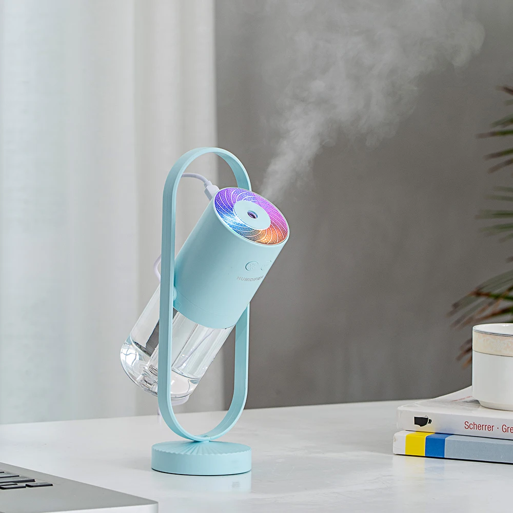 Humidificador inalámbrico 360 rotativo, difusor de aromaterapia de rehidratación, lámpara de proyección Usb para coche, Mini portátil