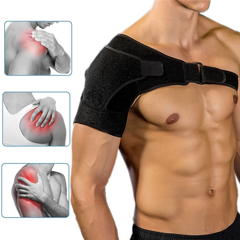 Left/Right Shoulder Support Bandage Protector Adjustable Gym Sports Single Back Belt Band Strap Wrap Men Women Protective