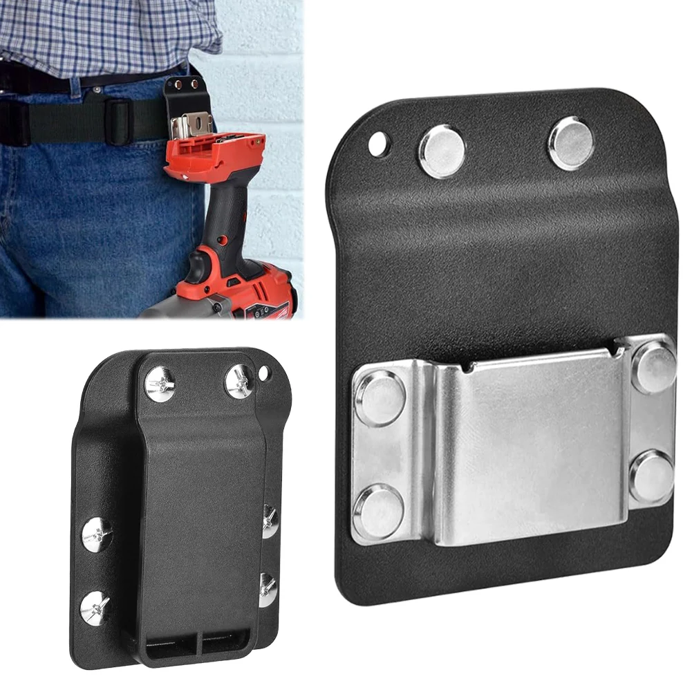 

Clip On Tool Belt Drill Holder Tape Measure Holder Tool Belt Clip Holder for Cordless Drill Impact Nailer