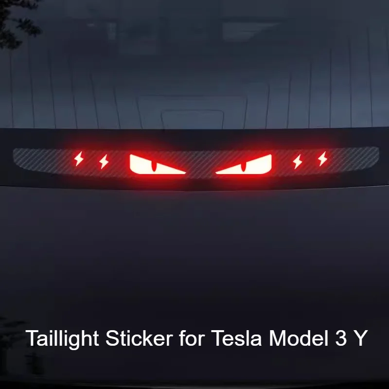 

1PCS Halloween Car Stickers For Tesla Model 3 Y Personality High Mounted Brake Acrylic Projection Board Top Tail Light Emblem