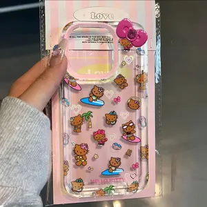 Sexy preta preta sanrio hello kitty praia chơi cho iPhone 16 15 14 13 12 11 pro max xr xs max 7 8 plus y2k pink girl 8 BÁN HÀNG BÁN HÀNG CHÍNH - №7