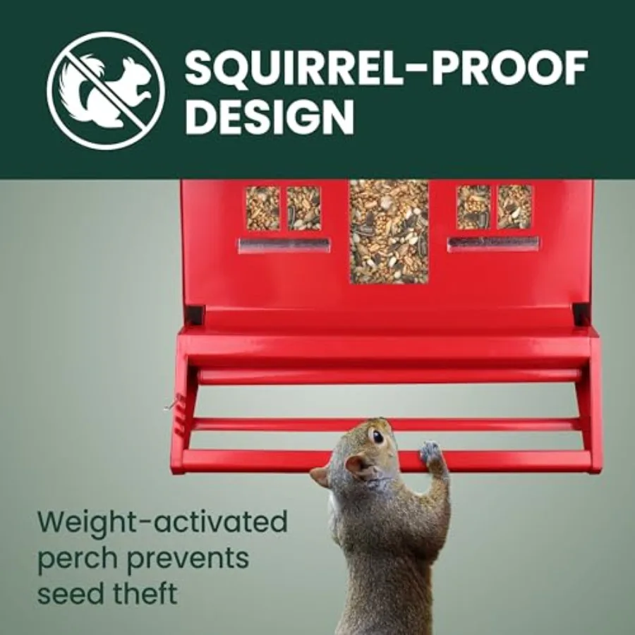 【Spot goods】Squirrel-Be-Gone II Country House Bird Feeder with Weathervane - 8 lb Seed Capacity - Squirrel Proof Wild Bird Feed view 4