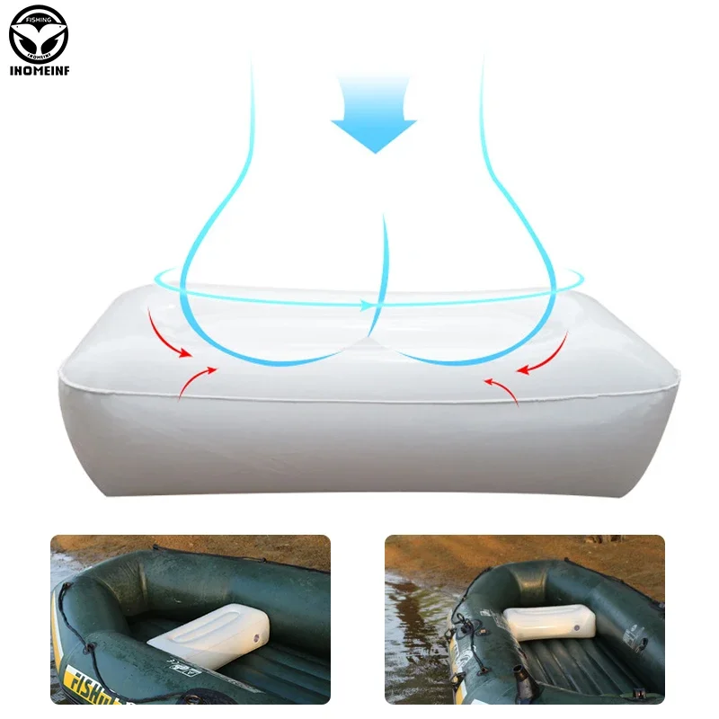 Inflatable Cushion Lightweight Thickened PVC Boats Seat Mats For Fishing Boat/Kayak/Canoe/Rowing Seat Pillow 56*27*15cm