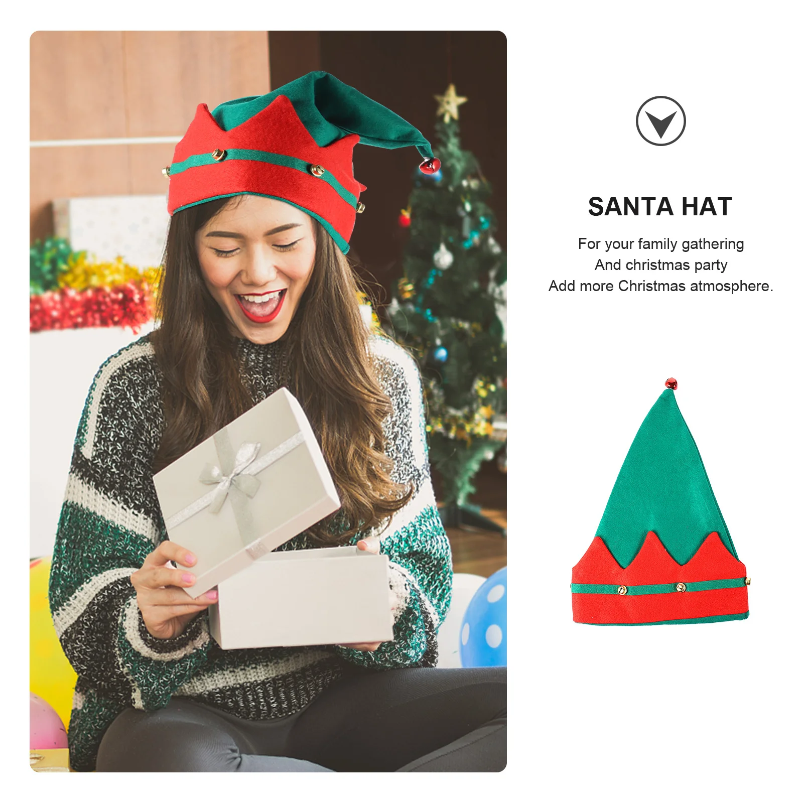 

1 pc Elf Hat Christmas Party Costume Accessory For Adult Holiday Celebration Stage Performance Xmas Decor Hats Party Supplies